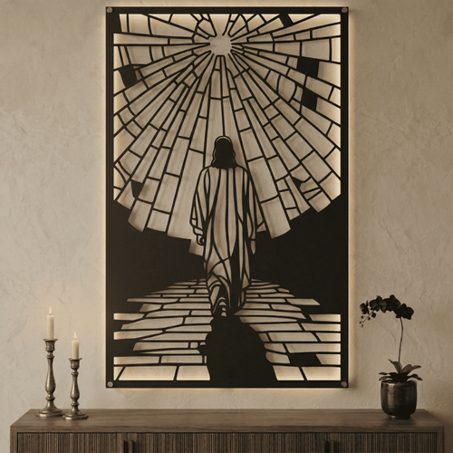 Cuadro Religioso Jesús el Camino y la Luz Acero Arte Sacro