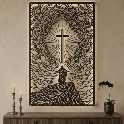Cuadro Religioso Cristo Redentor Acero Arte Sacro