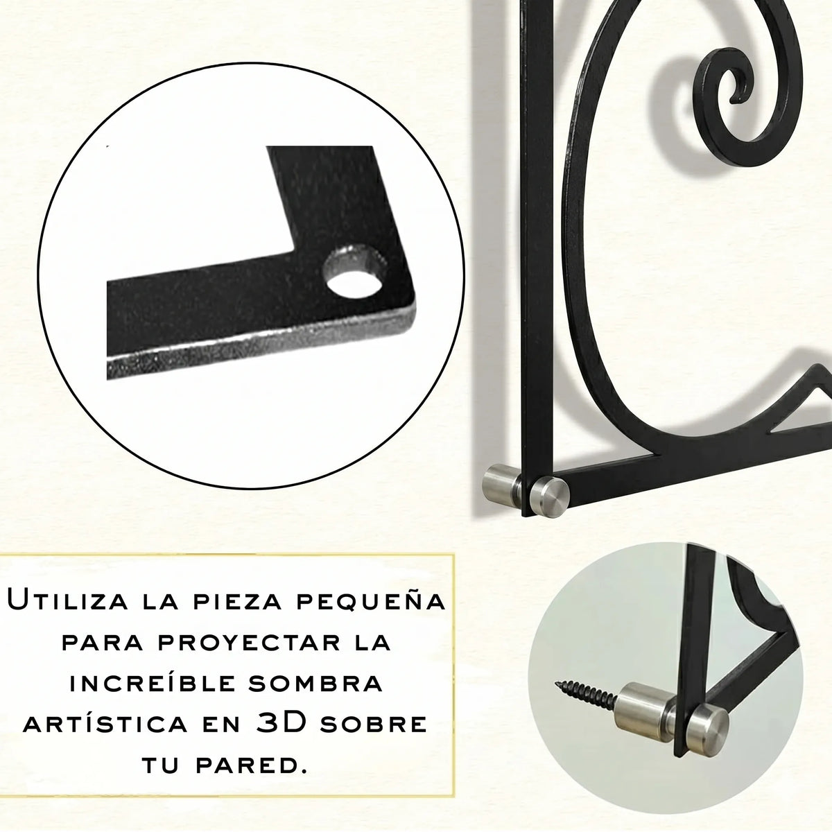 Distanciadores en acero inoxidable que crean el efecto de sombra 3D