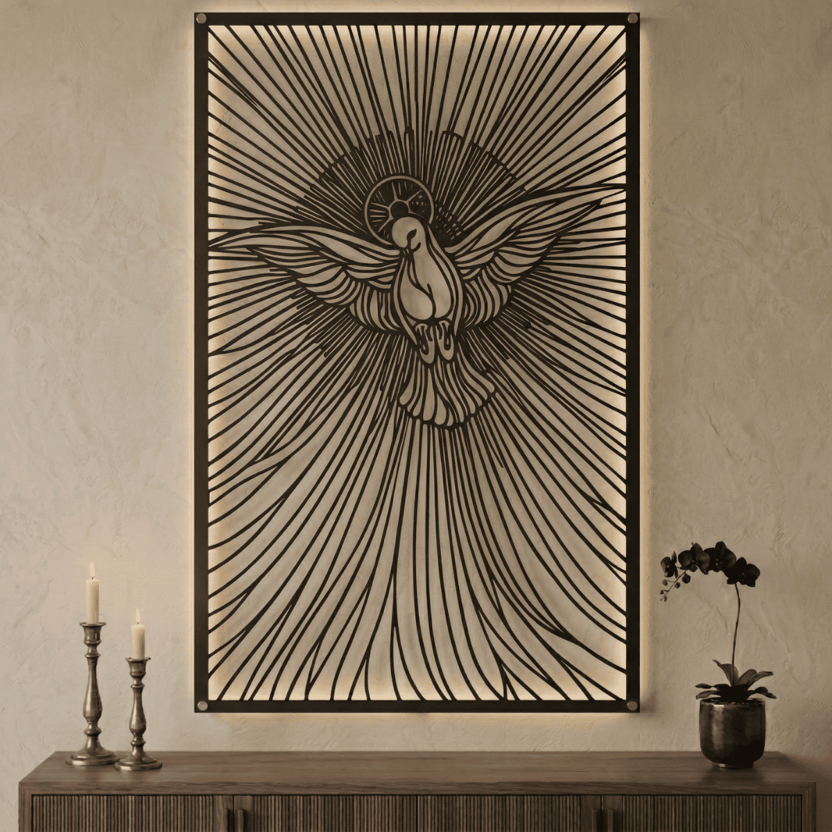 Cuadro Religioso Espiritu Santo Acero Arte Sacro