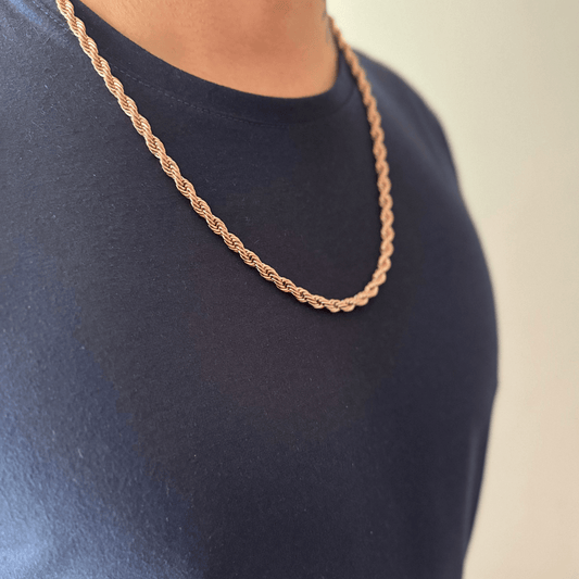 CADENA LAZO ORO ROSA 18K