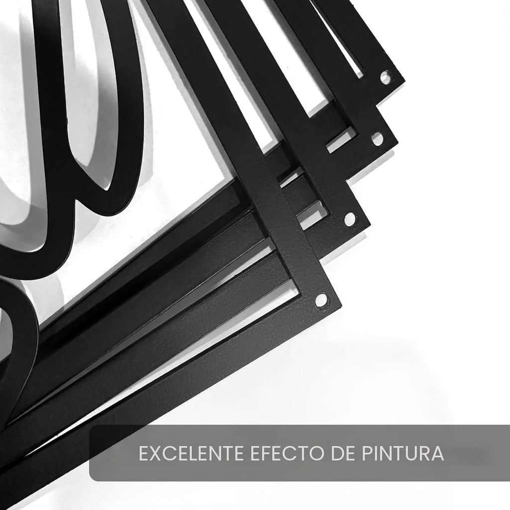 Acabado en pintura electrostática negra mate sobre acero
