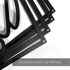 Acabado en pintura electrostática negra mate sobre acero