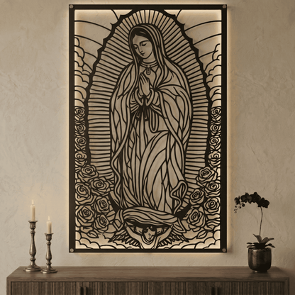 Cuadro Religioso Virgen de Guadalupe Acero Arte Sacro
