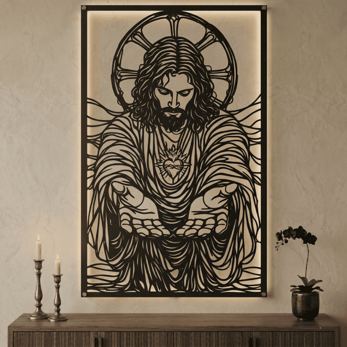 Cuadro Religioso Jesús de la Misericordia Acero Arte Sacro