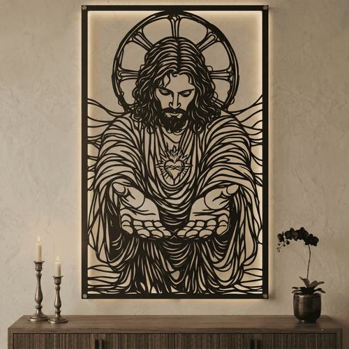 Cuadro Religioso Jesús de la Misericordia Acero Arte Sacro
