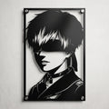 Cuadro de acero de 9S de NieR Automata colgado en pared