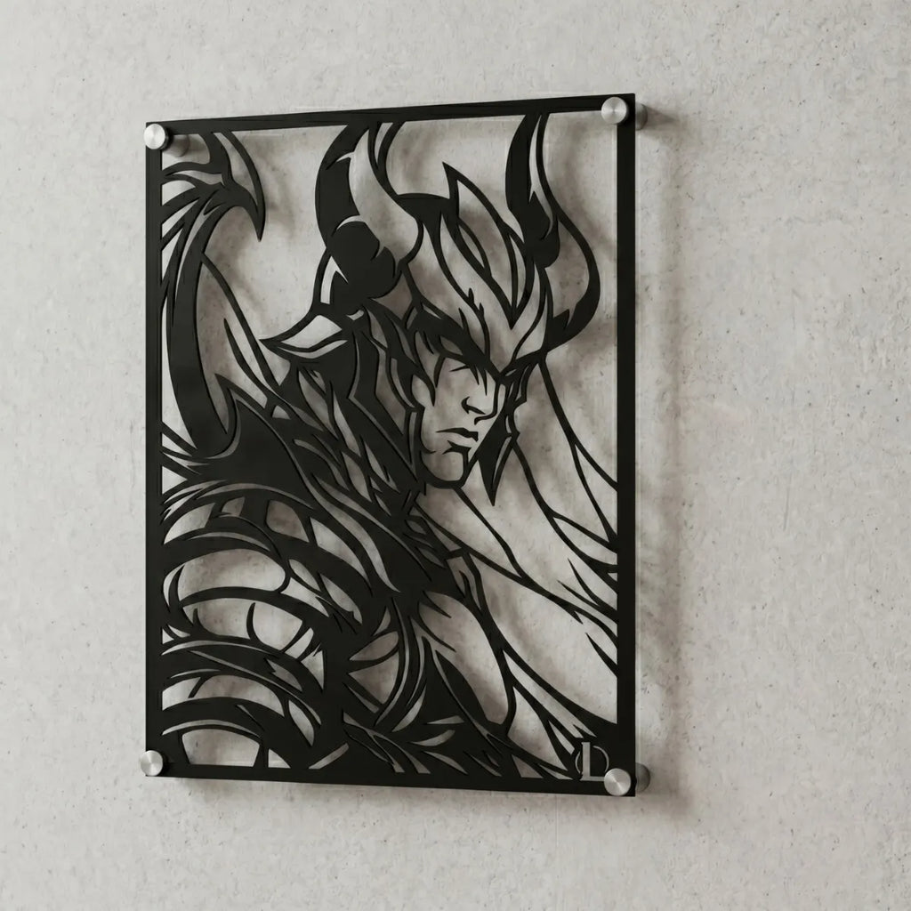 Cuadro decorativo en acero de Aatrox de League of Legends cortado a láser - Noxhound