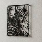 Cuadro decorativo en acero de Aatrox de League of Legends cortado a láser - Noxhound