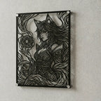 Cuadro decorativo en acero de Ahri Versión B de League of Legends cortado a láser - Noxhound