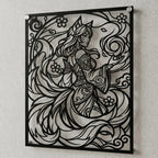 Cuadro decorativo de Ahri de League of Legends en acero cortado a láser