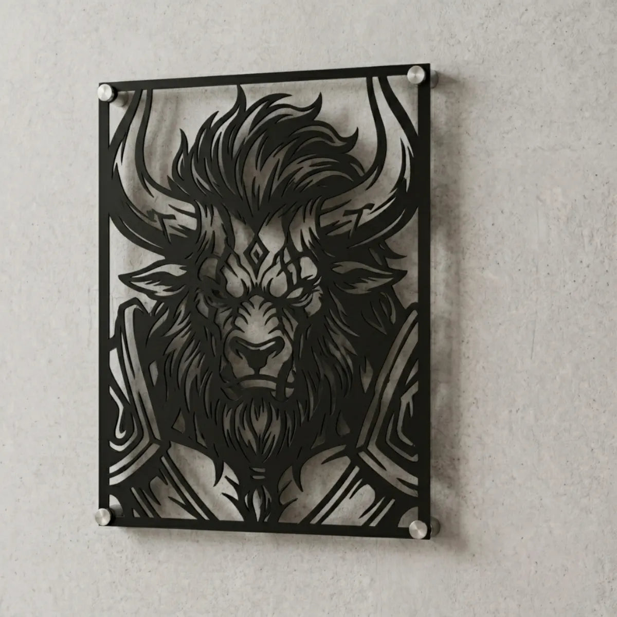 Cuadro decorativo en acero de Alistar de League of Legends cortado a láser - Noxhound