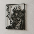 Cuadro decorativo de Ashe de League of Legends en acero cortado a láser