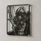 Cuadro decorativo de Ashe de League of Legends en acero cortado a láser