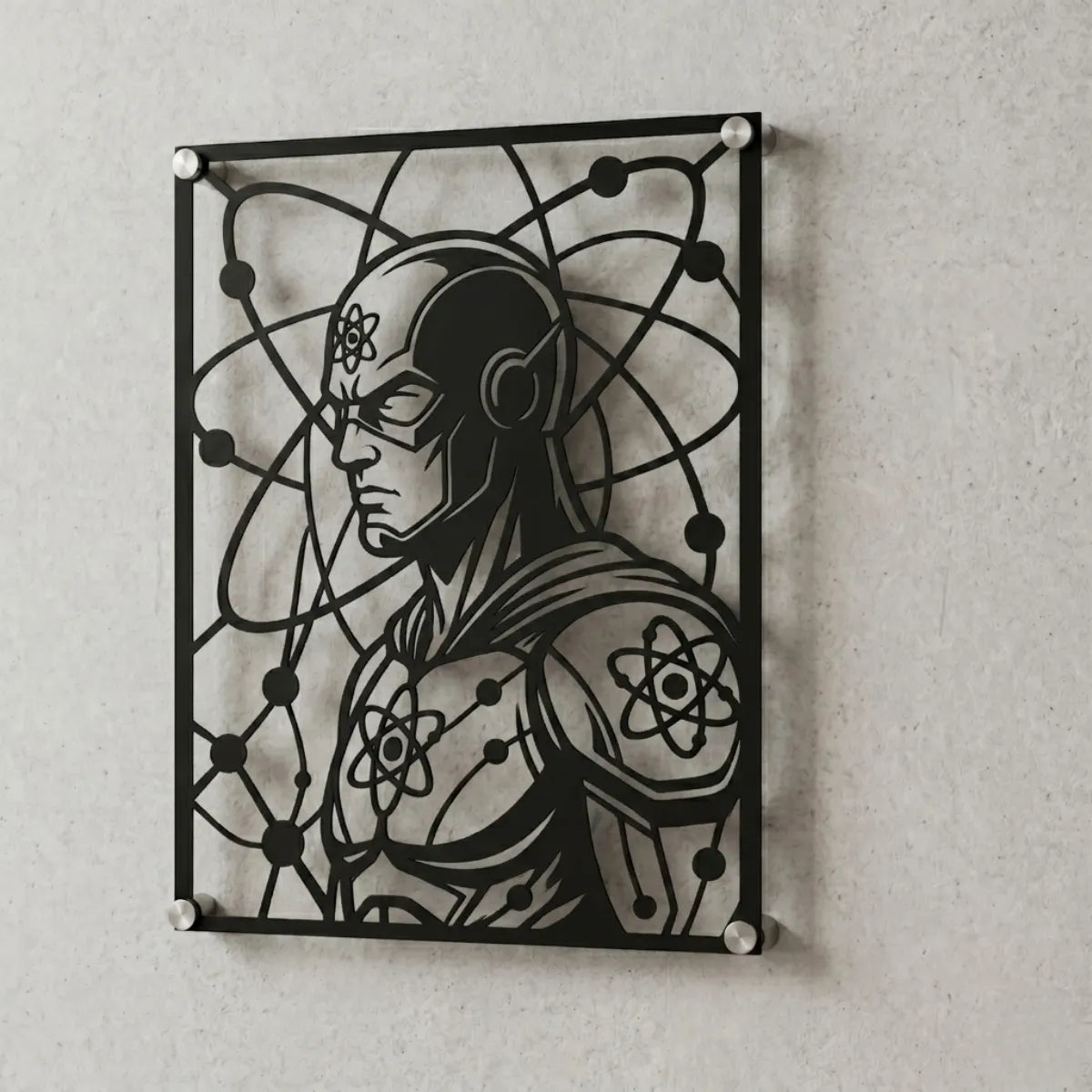 Cuadro decorativo en acero de Átomo de DC cortado a láser - Noxhound