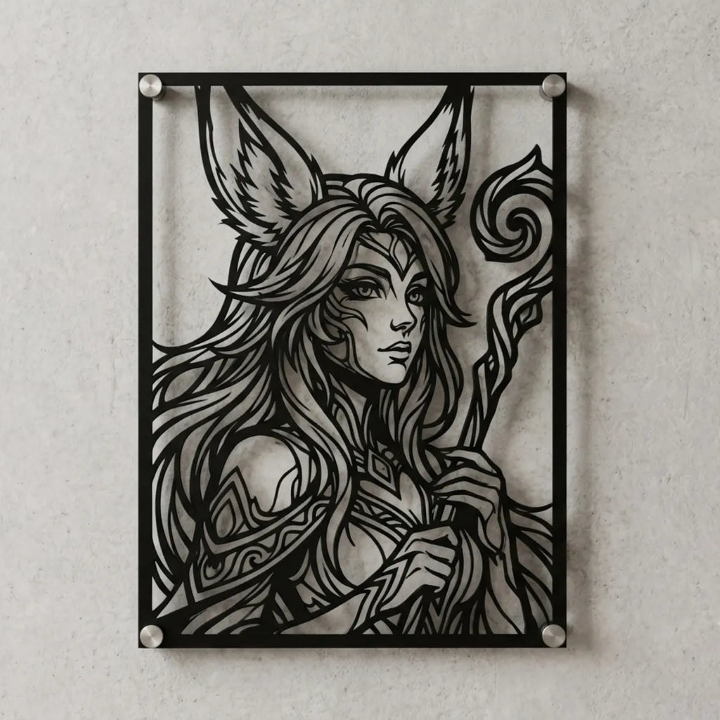 Cuadro decorativo en acero de Aurora de League of Legends cortado a láser - Noxhound
