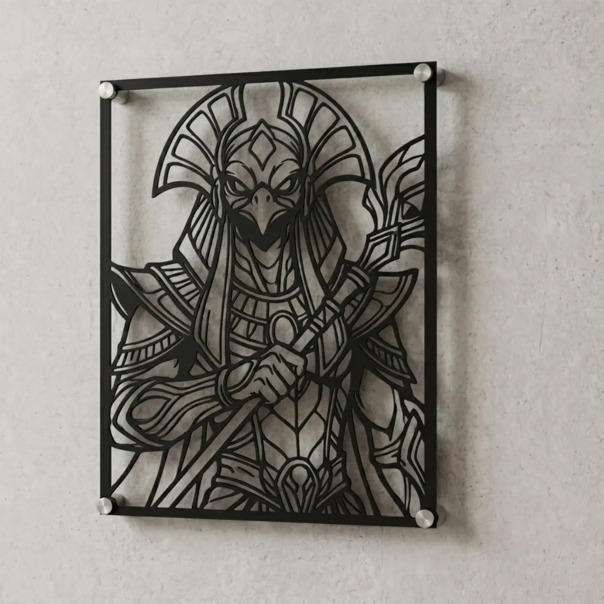 Cuadro decorativo de Azir de League of Legends en acero cortado a láser