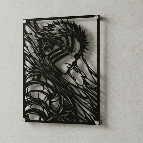 Cuadro Decorativo Anime Kimetsu no Yaiba Akaza en Acero