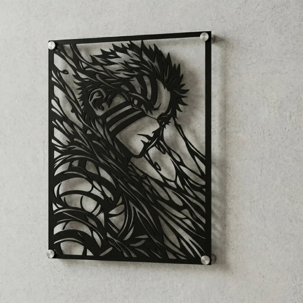 Cuadro decorativo en acero de Akaza de Kimetsu no Yaiba cortado a láser - Noxhound