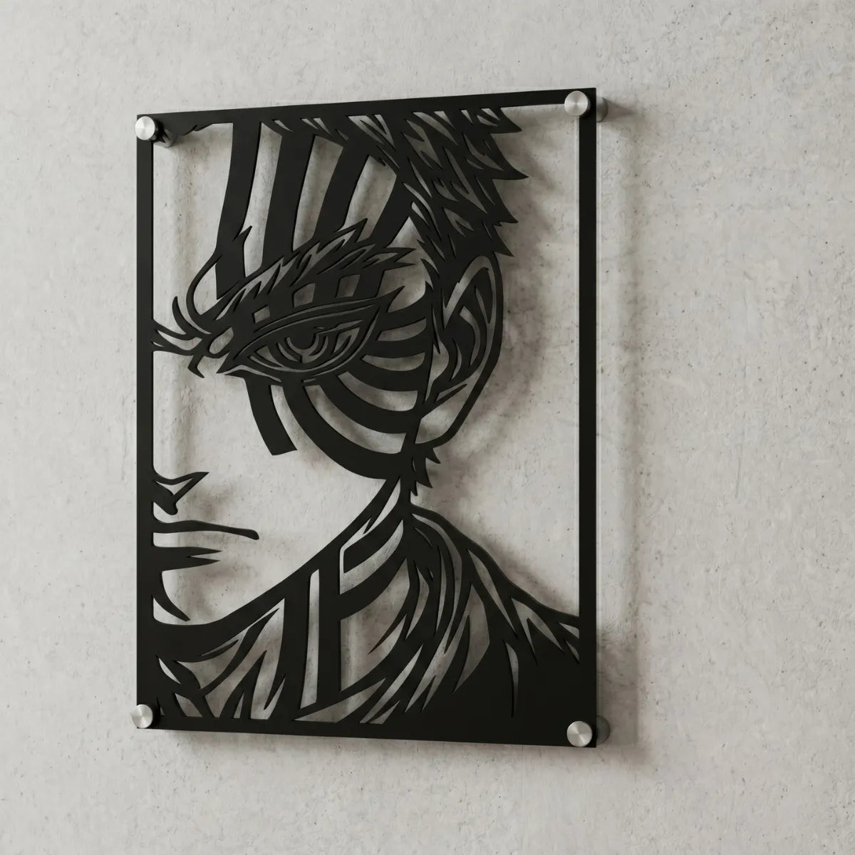Cuadro decorativo en acero de Akaza Versión B de Kimetsu no Yaiba cortado a láser - Noxhound