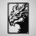Cuadro de acero de Alduin de Skyrim colgado en pared