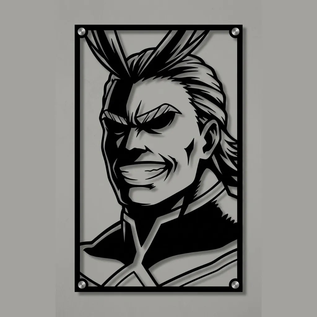 Cuadro decorativo en acero de All Might de My Hero Academia cortado a láser - Noxhound