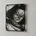 Cuadro decorativo en acero de Androide 17 de Dragon Ball cortado a láser - Noxhound