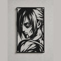 Cuadro de acero del Titán Hembra de Shingeki no Kyojin colgado en pared
