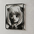 Cuadro de acero de Anya Forger de Spy x Family colgado en pared