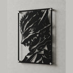 Cuadro de acero de la Armadura del Berserker de Berserk colgado en pared