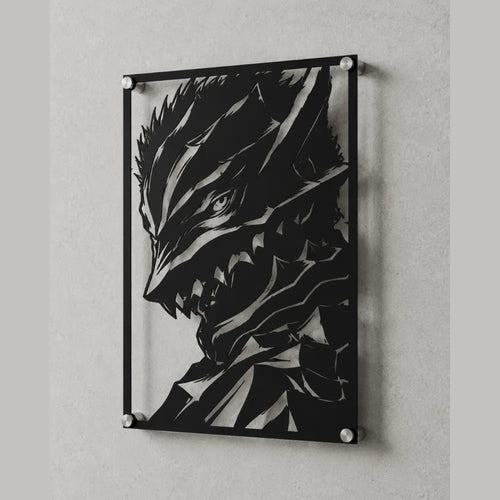 Cuadro de acero de la Armadura del Berserker de Berserk colgado en pared