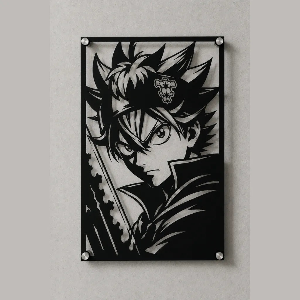 Cuadro decorativo en acero de Asta de Black Clover cortado a láser - Noxhound