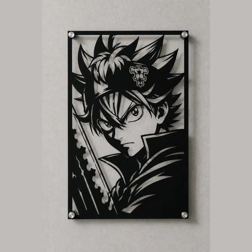 Cuadro decorativo en acero de Asta de Black Clover cortado a láser - Noxhound