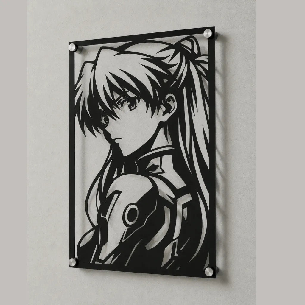 Cuadro decorativo en acero de Asuka Langley de Evangelion cortado a láser - Noxhound