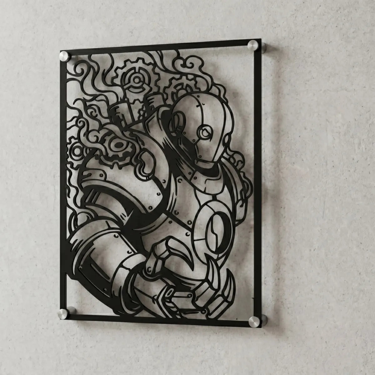 Cuadro decorativo de Blitzcrank de League of Legends en acero cortado a láser