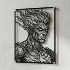 Cuadro decorativo de Brand de League of Legends en acero cortado a láser