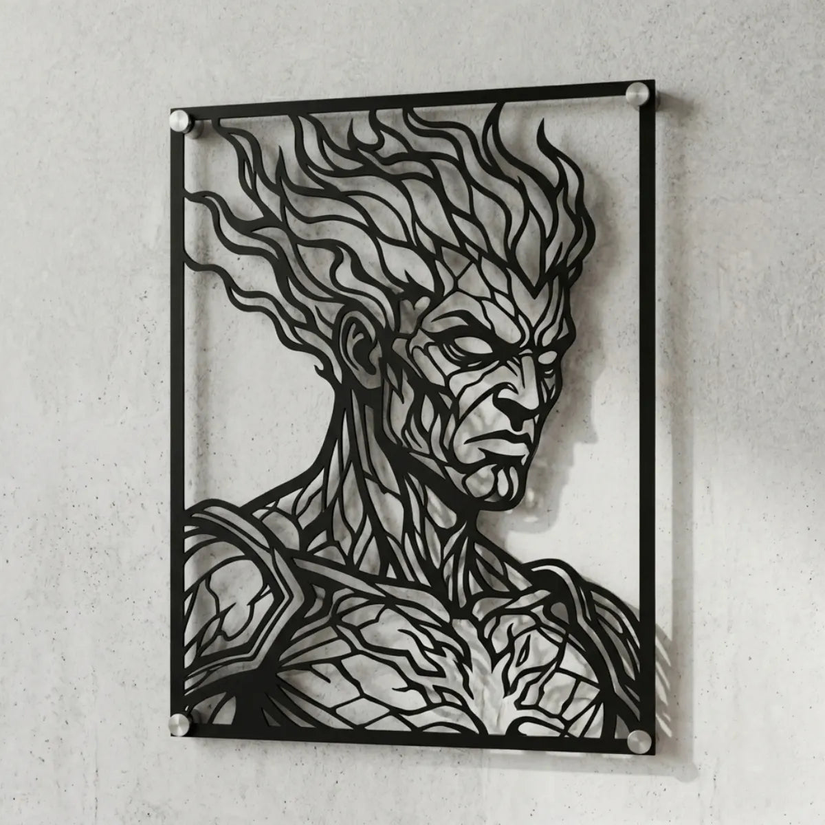 Cuadro decorativo de Brand de League of Legends en acero cortado a láser