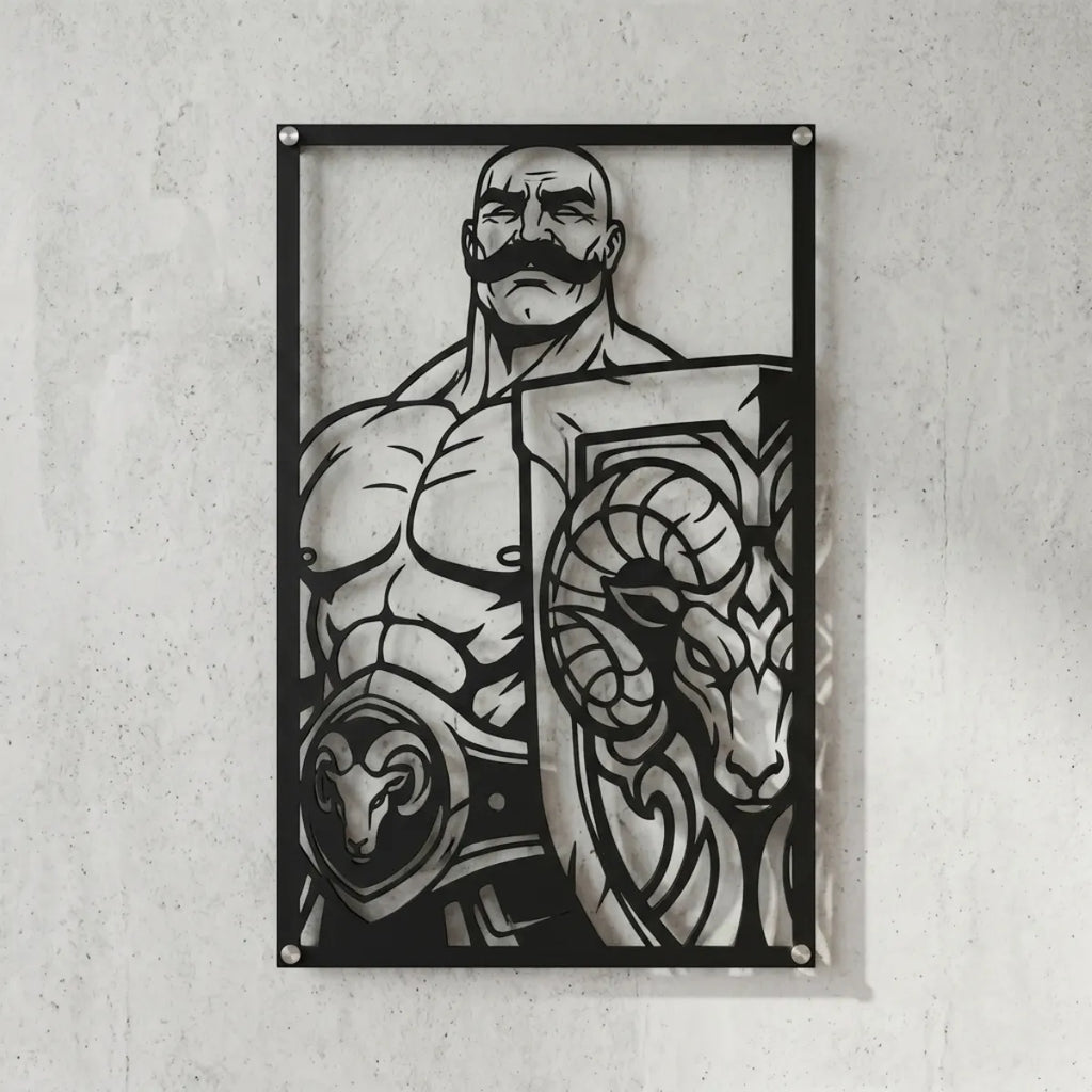 Cuadro decorativo en acero de Braum de League of Legends cortado a láser - Noxhound