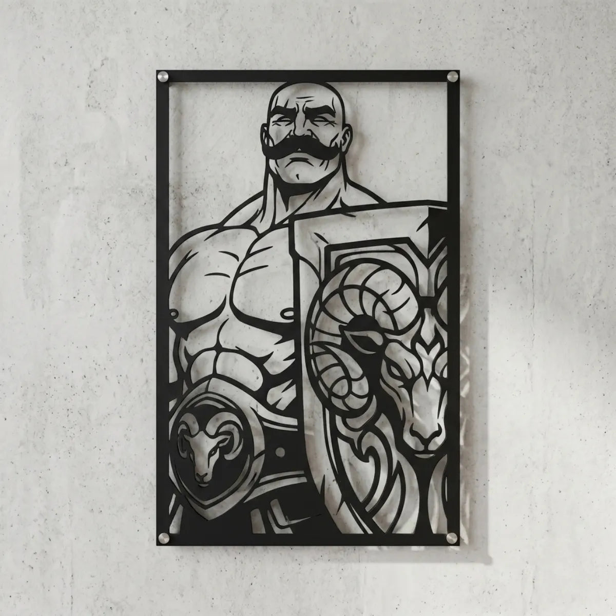 Cuadro decorativo en acero de Braum de League of Legends cortado a láser - Noxhound