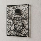 Cuadro decorativo en acero de Barbablanca de One Piece cortado a láser - Noxhound