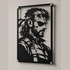 Cuadro de acero de Big Boss de Metal Gear Solid colgado en pared