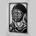 Cuadro de acero del Big Daddy de BioShock colgado en pared