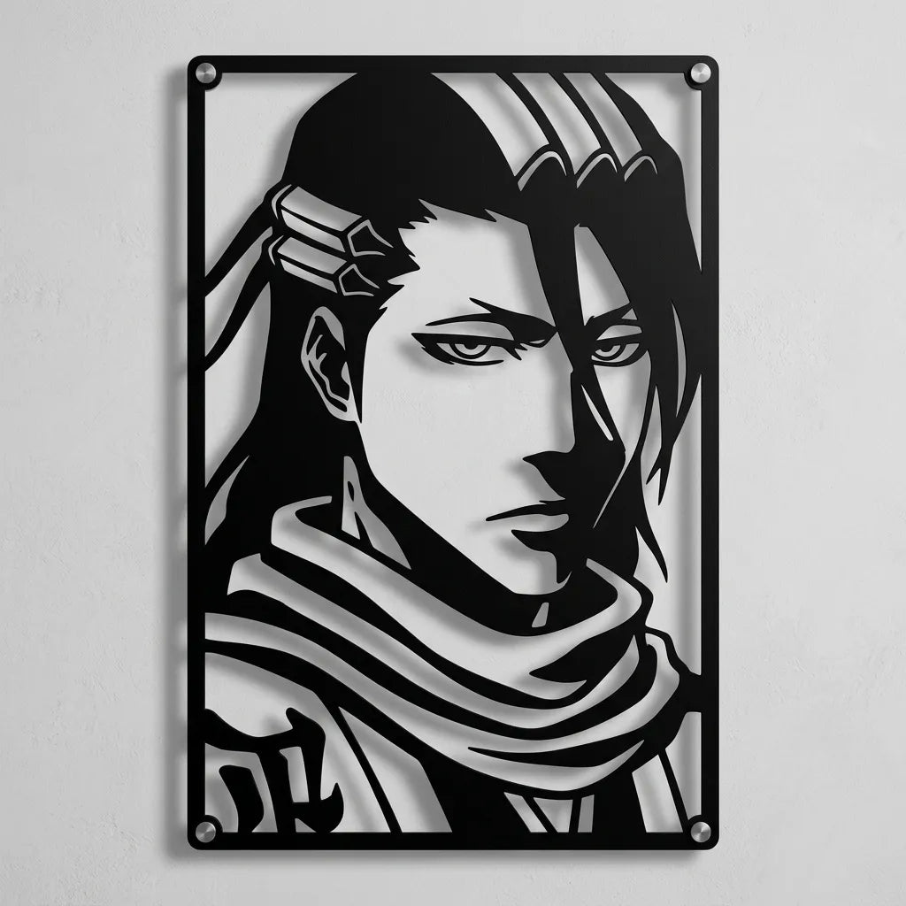 Cuadro decorativo en acero de Byakuya Kuchiki de Bleach cortado a láser - Noxhound