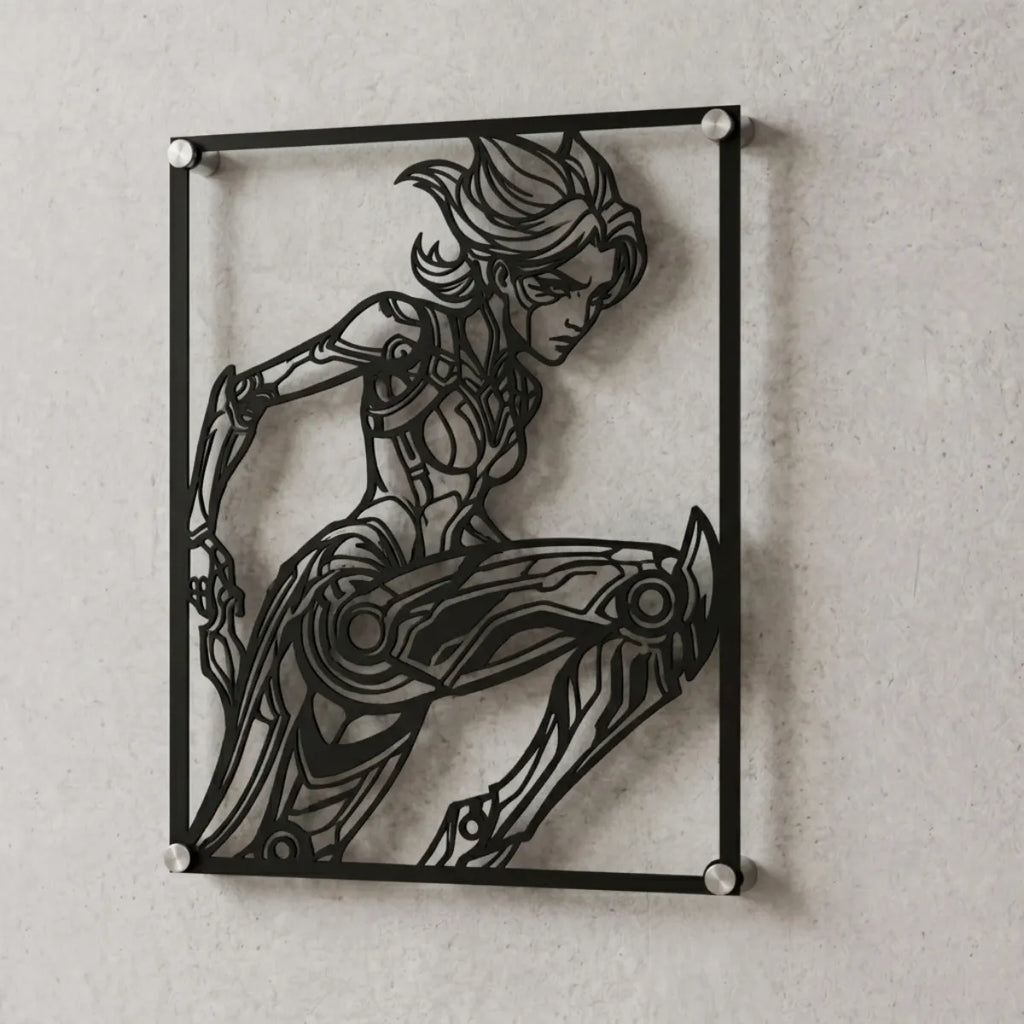 Cuadro decorativo en acero de Camille de League of Legends cortado a láser - Noxhound
