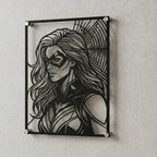 Cuadro decorativo en acero de Canario Negro de DC cortado a láser - Noxhound