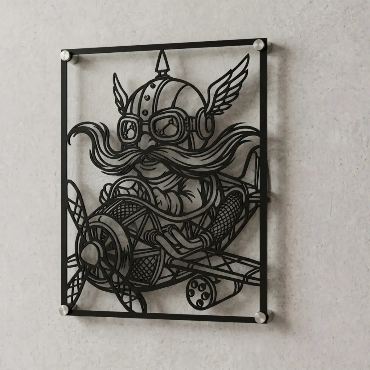 Cuadro decorativo en acero de Corki de League of Legends cortado a láser - Noxhound