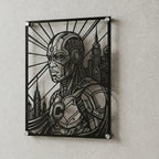 Cuadro decorativo en acero de Cyborg de DC cortado a láser - Noxhound