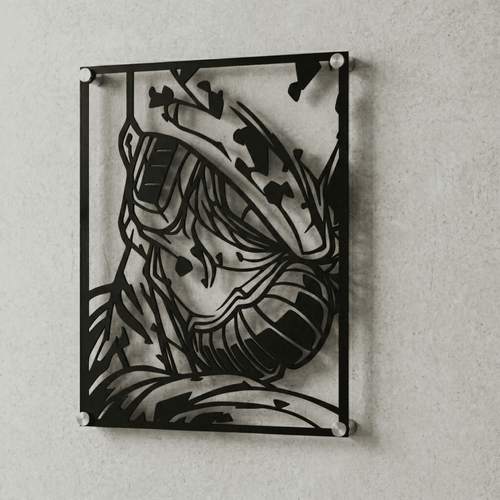 Cuadro Decorativo Anime Dragon Ball Cell Forma Imperfecta en Acero