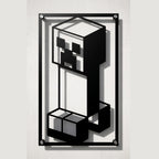 Cuadro de acero del Creeper de Minecraft colgado en pared