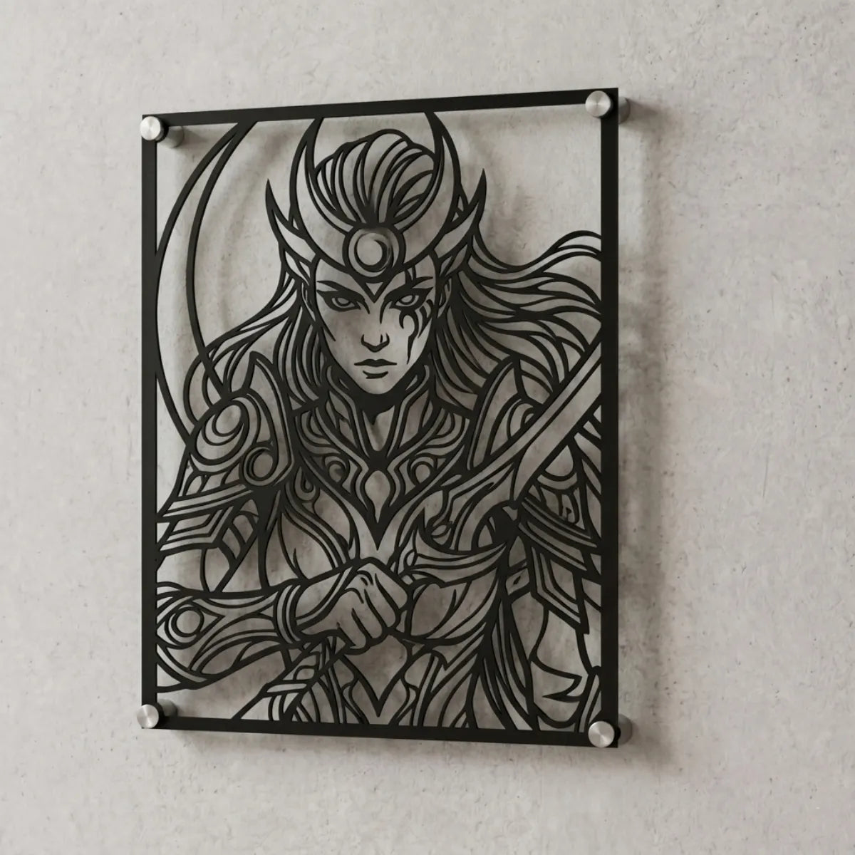 Cuadro decorativo en acero de Diana de League of Legends cortado a láser - Noxhound